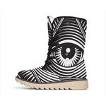 Illuminati Symbol Print Winter Boots