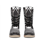 Illuminati Symbol Print Winter Boots