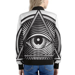 Illuminati Symbol Print Women's Bomber Jacket