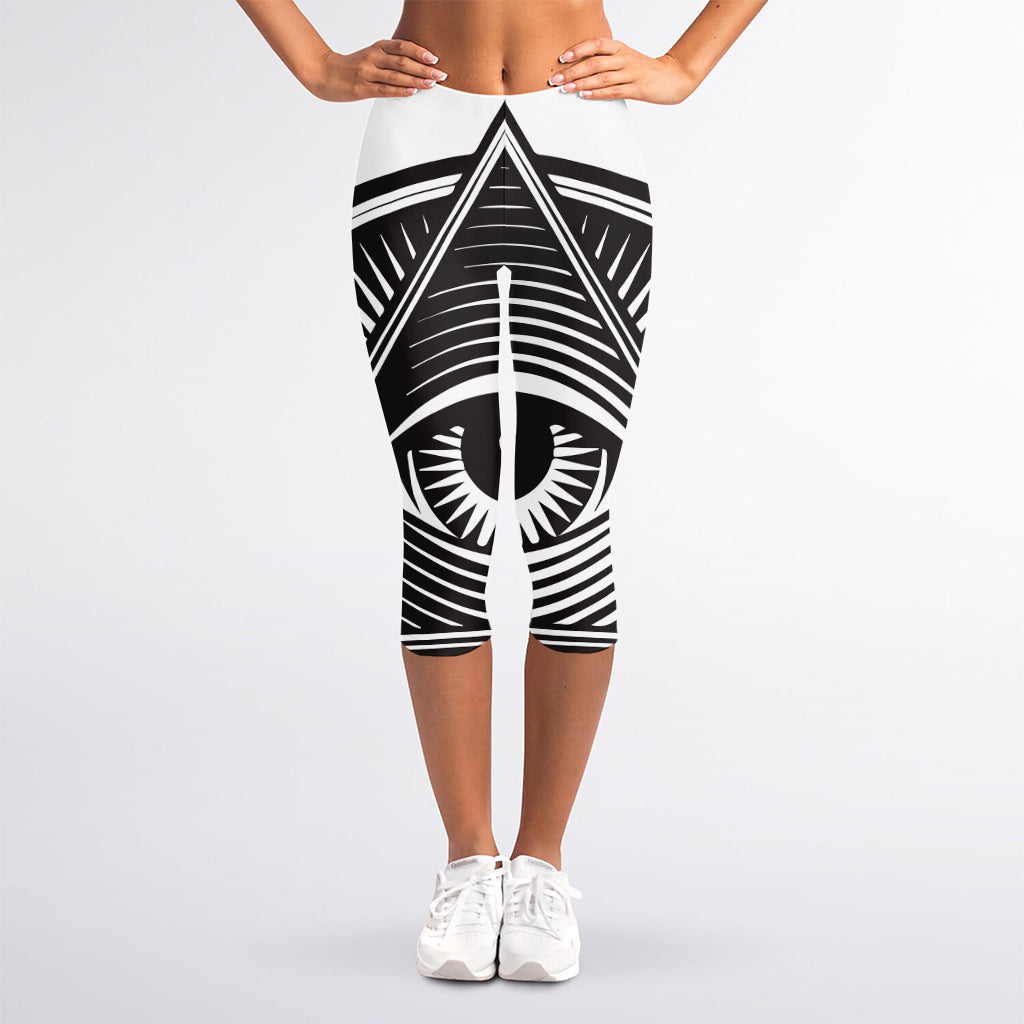 Illuminati Symbol Print Women's Capri Leggings