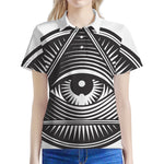 Illuminati Symbol Print Women's Polo Shirt