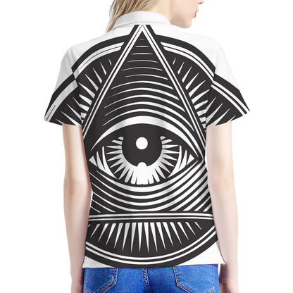 Illuminati Symbol Print Women's Polo Shirt