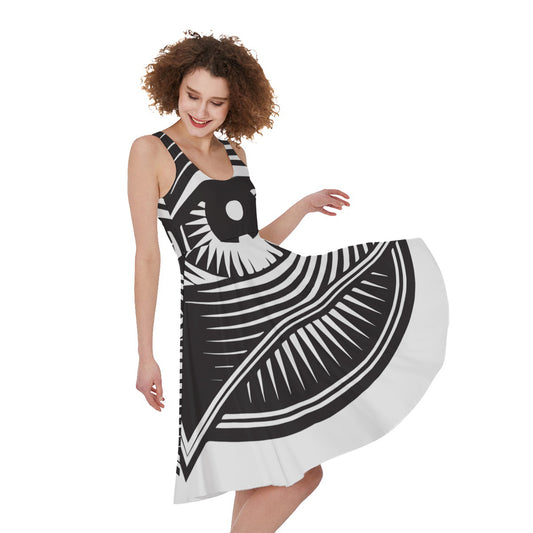 Illuminati Symbol Print Women's Sleeveless Dress