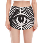 Illuminati Symbol Print Women's Split Running Shorts