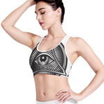 Illuminati Symbol Print Women's Sports Bra