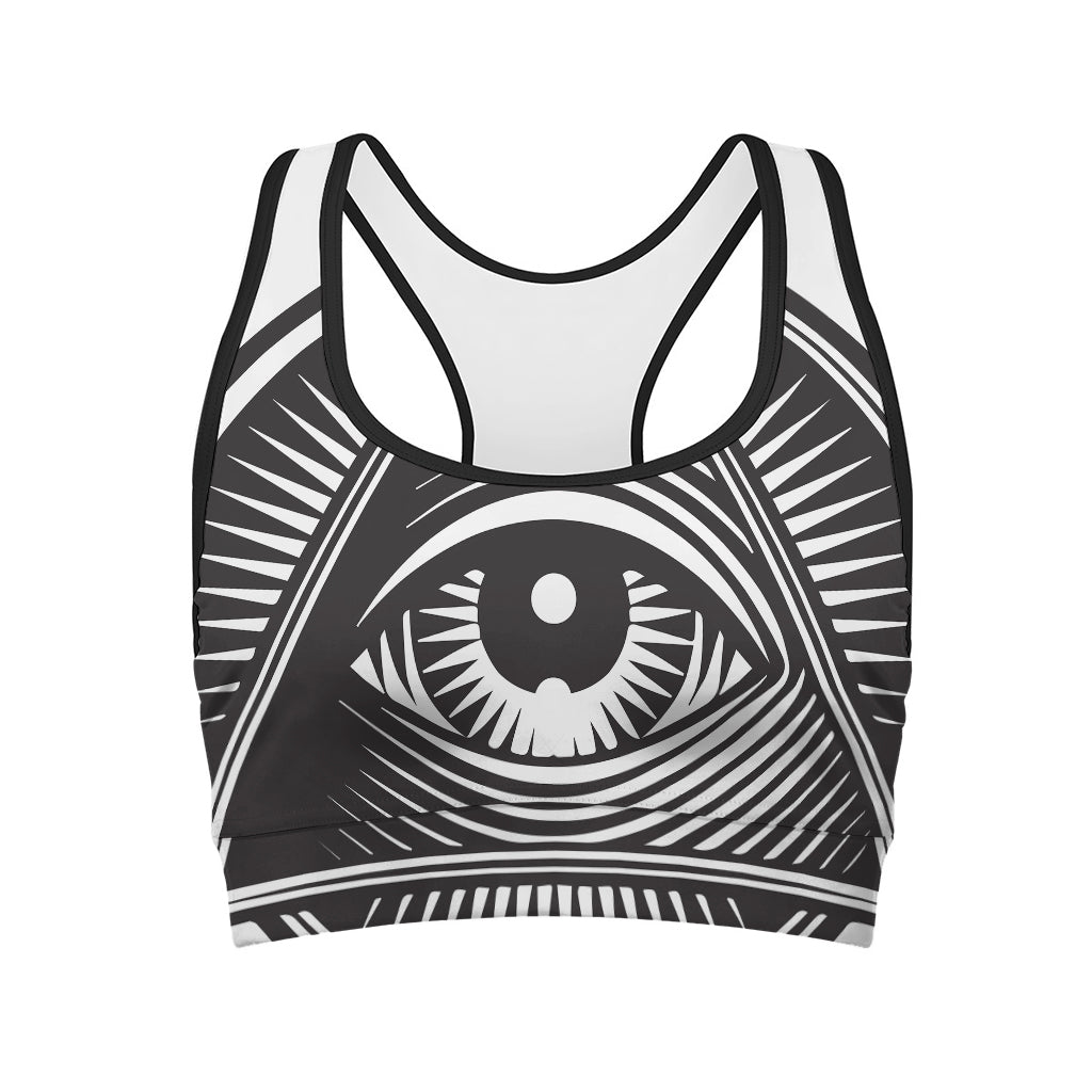 Illuminati Symbol Print Women's Sports Bra