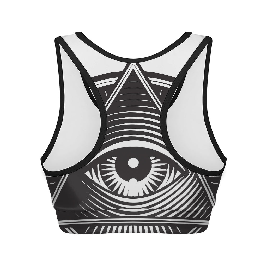 Illuminati Symbol Print Women's Sports Bra