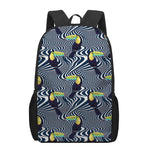 Illusion Toucan Print 17 Inch Backpack