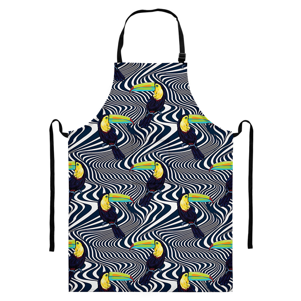 Illusion Toucan Print Bib Apron With Pocket