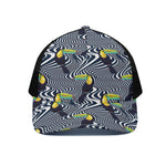 Illusion Toucan Print Black Mesh Trucker Cap