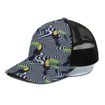 Illusion Toucan Print Black Mesh Trucker Cap