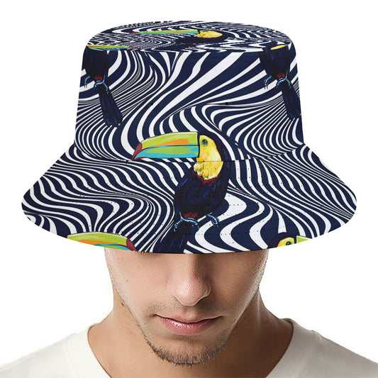 Illusion Toucan Print Bucket Hat