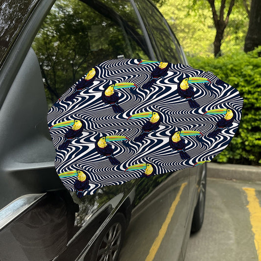 Illusion Toucan Print Car Side Mirror Covers