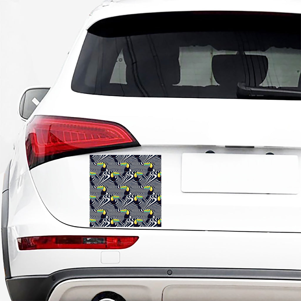 Illusion Toucan Print Car Sticker