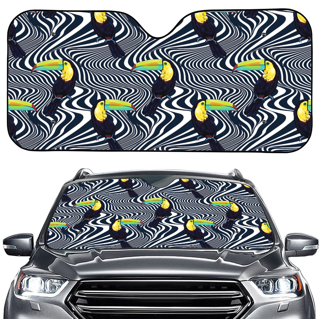 Illusion Toucan Print Car Windshield Sun Shade