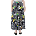 Illusion Toucan Print Chiffon Maxi Skirt