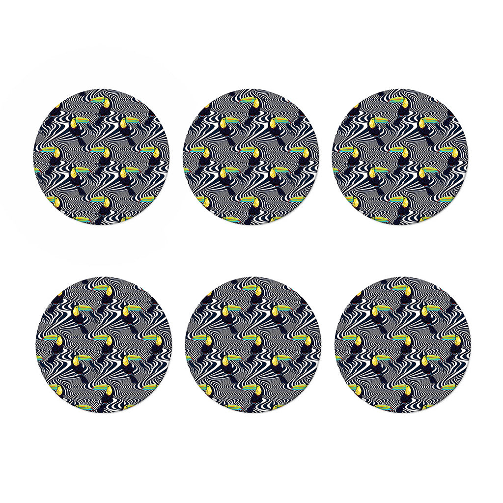 Illusion Toucan Print Coaster Set