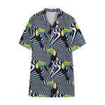 Illusion Toucan Print Cotton Hawaiian Shirt