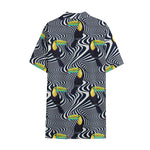 Illusion Toucan Print Cotton Hawaiian Shirt
