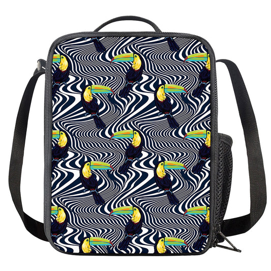 Illusion Toucan Print Crossbody Lunch Bag