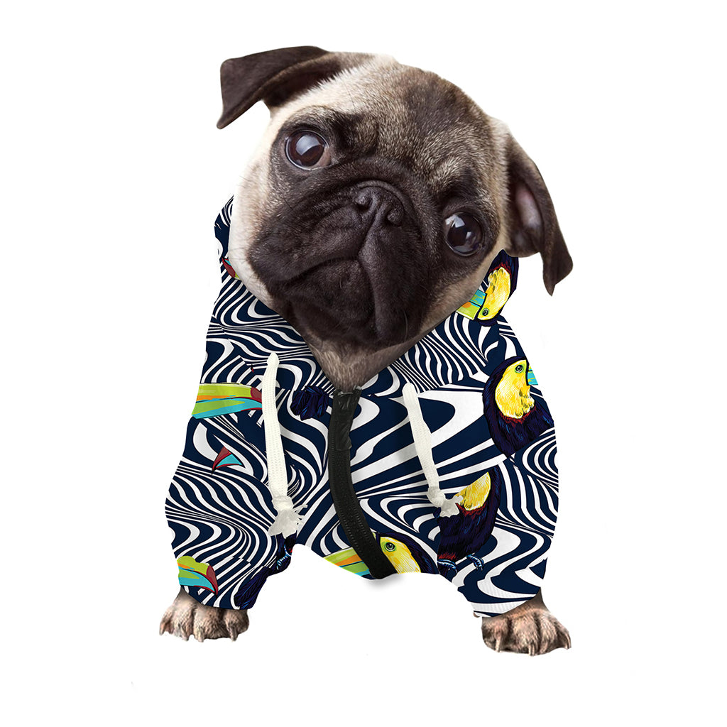 Illusion Toucan Print Dog Zip Up Hoodie