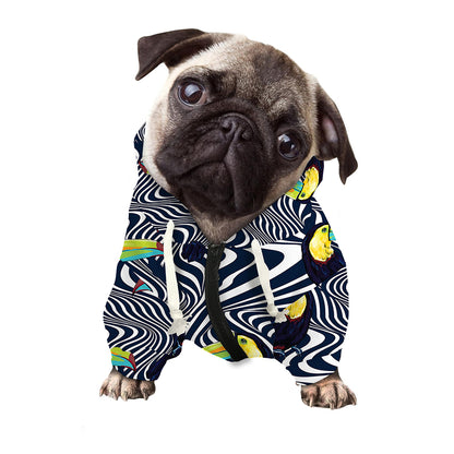 Illusion Toucan Print Dog Zip Up Hoodie