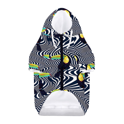 Illusion Toucan Print Dog Zip Up Hoodie