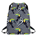Illusion Toucan Print Drawstring Backpack