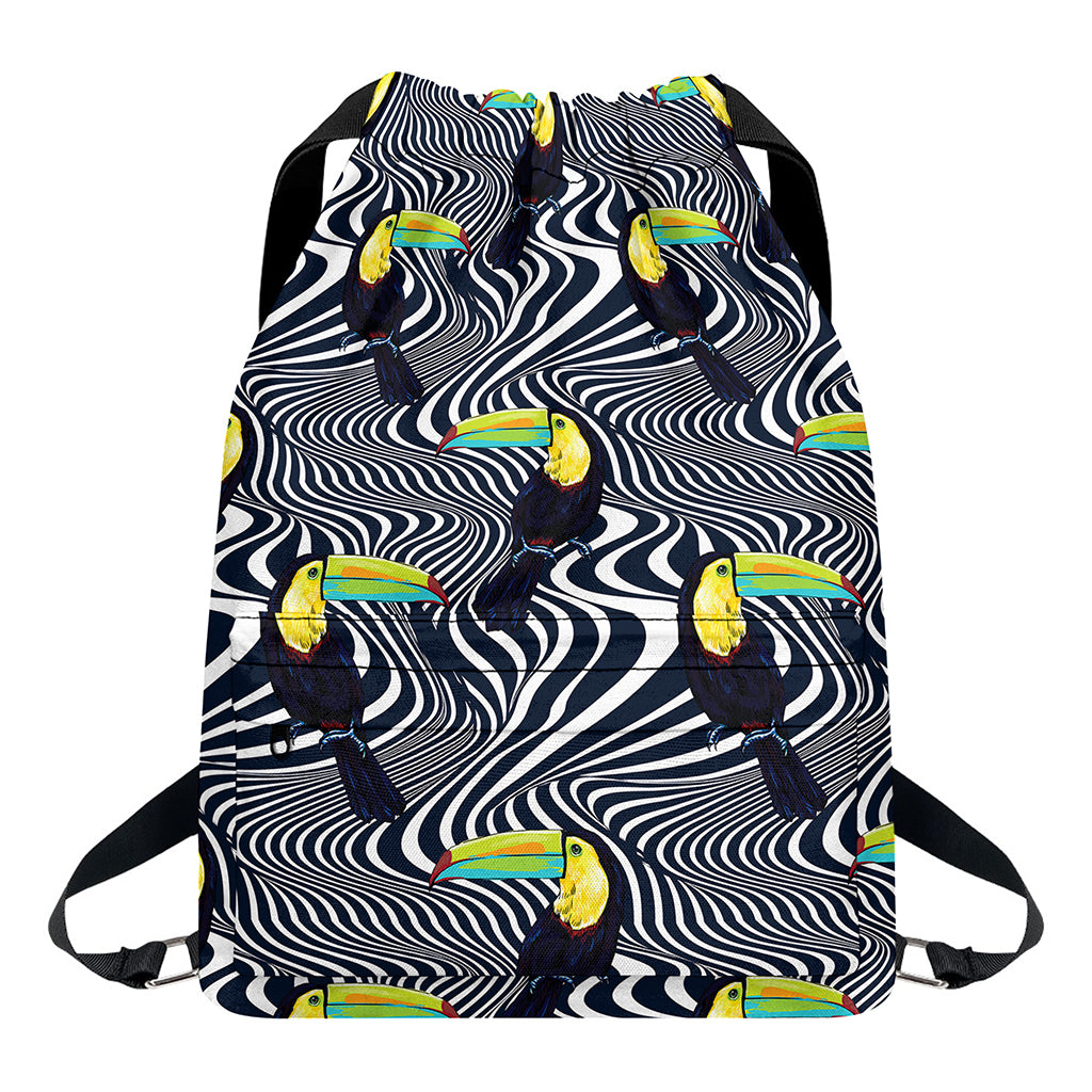 Illusion Toucan Print Drawstring Backpack
