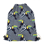 Illusion Toucan Print Drawstring Bag