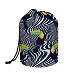 Illusion Toucan Print Drawstring Makeup Bag