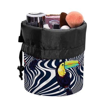 Illusion Toucan Print Drawstring Makeup Bag