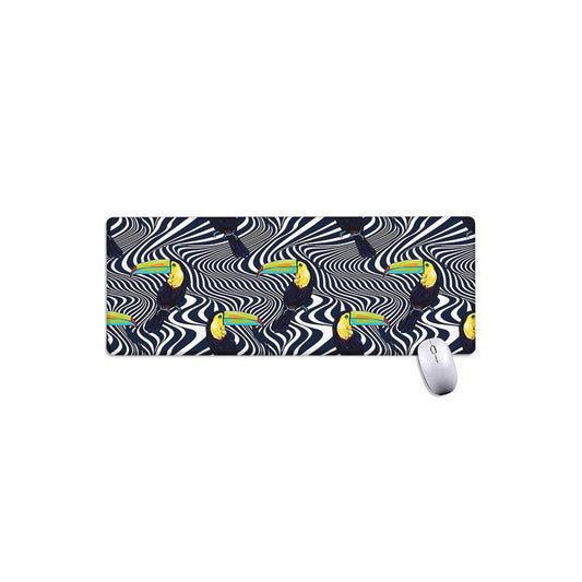 Illusion Toucan Print Extended Mouse Pad