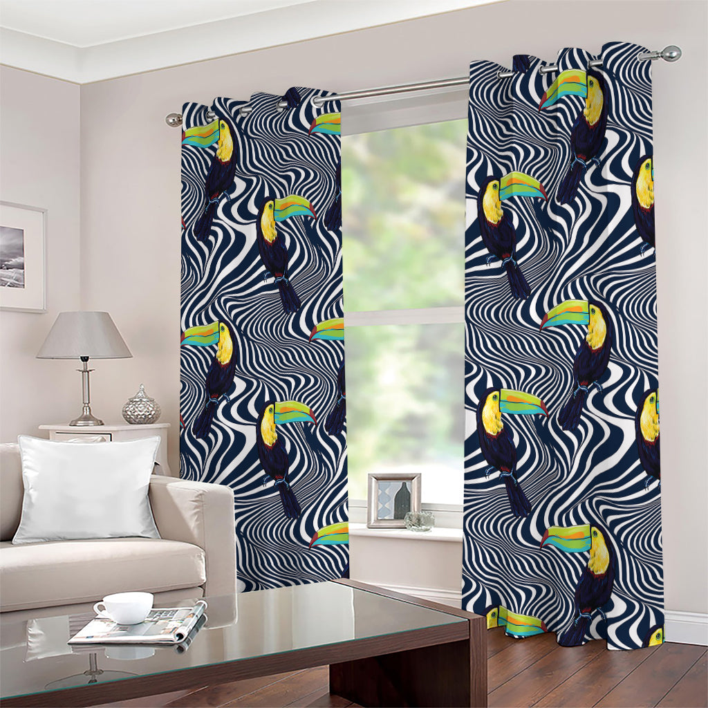 Illusion Toucan Print Extra Wide Grommet Curtains