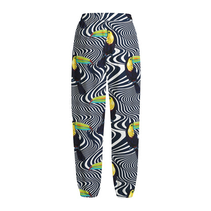 Illusion Toucan Print Fleece Lined Knit Pants