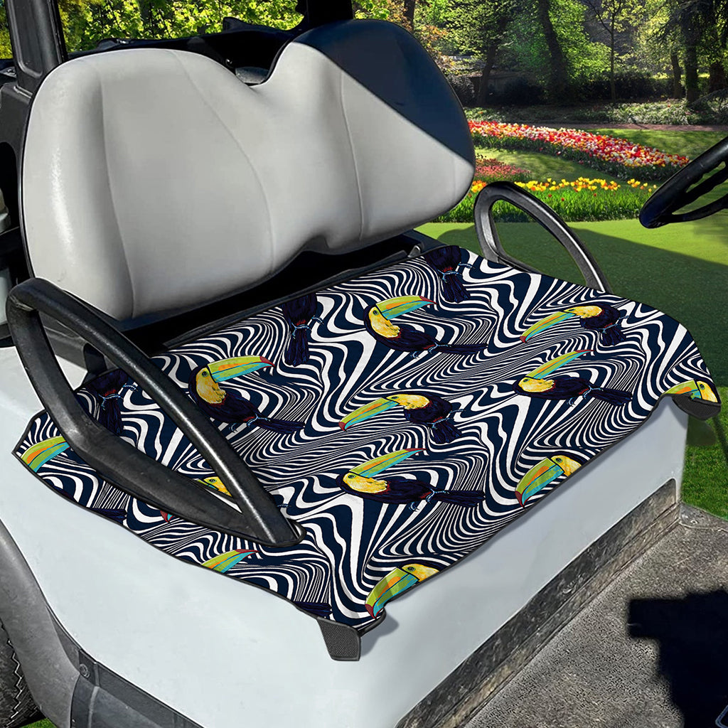 Illusion Toucan Print Golf Cart Seat Cover