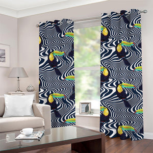 Illusion Toucan Print Grommet Curtains