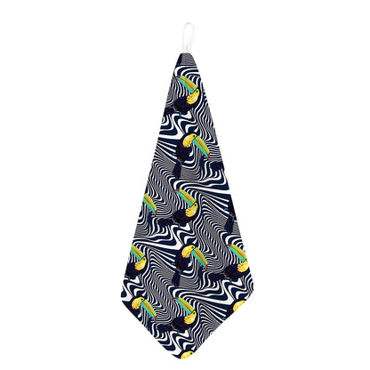 Illusion Toucan Print Hand Towel