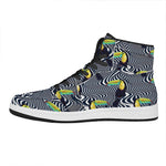 Illusion Toucan Print High Top Leather Sneakers