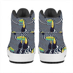 Illusion Toucan Print High Top Leather Sneakers