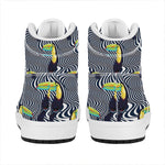 Illusion Toucan Print High Top Leather Sneakers