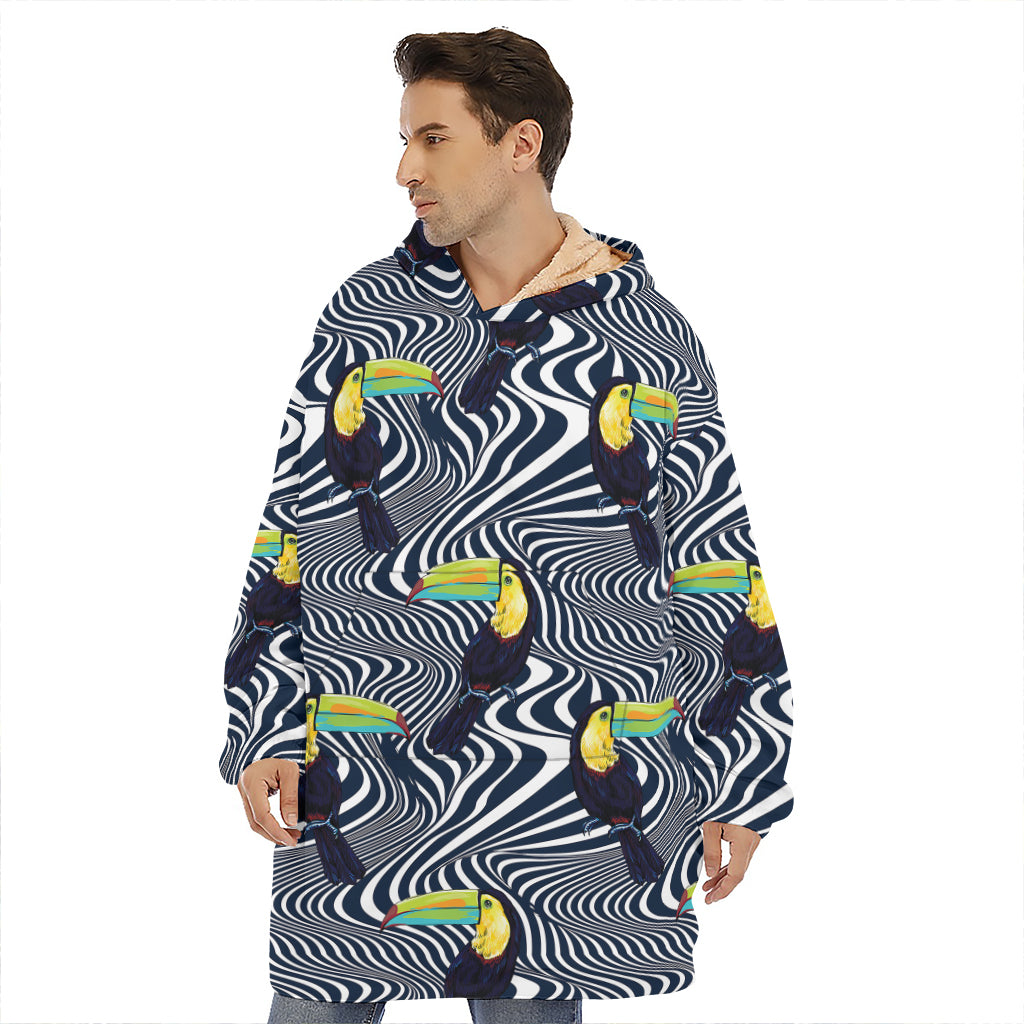 Illusion Toucan Print Hoodie Blanket