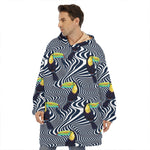 Illusion Toucan Print Hoodie Blanket