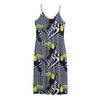 Illusion Toucan Print Jersey Midi Cami Dress