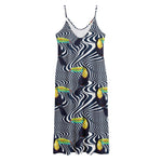 Illusion Toucan Print Jersey Midi Cami Dress