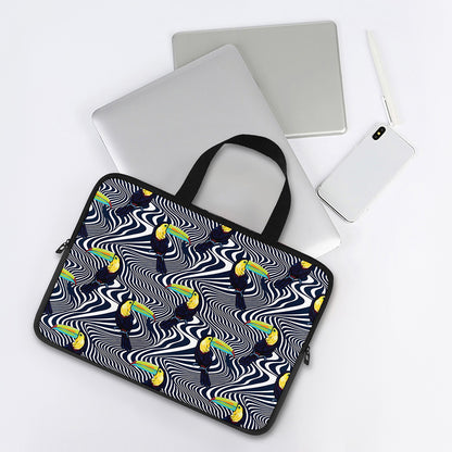 Illusion Toucan Print Laptop Sleeve With Handle