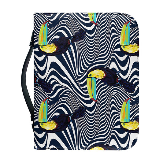 Illusion Toucan Print Leather Bible Cover