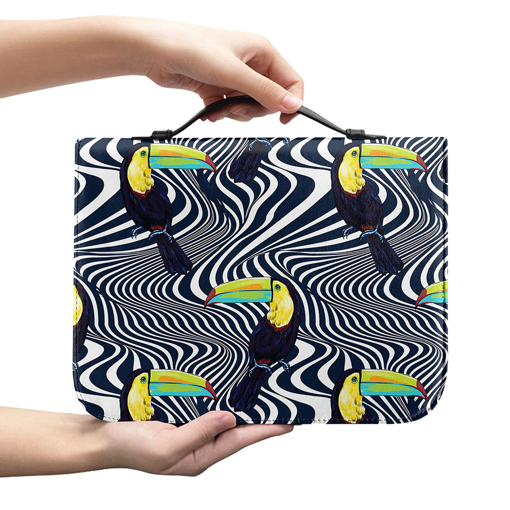 Illusion Toucan Print Leather Bible Cover
