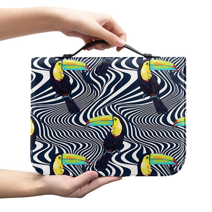 Illusion Toucan Print Leather Bible Cover