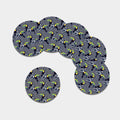 Illusion Toucan Print Leather Coaster Set